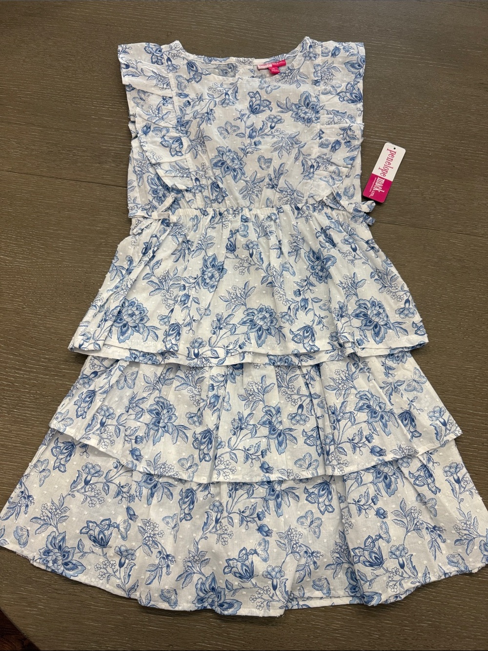 Penelope Mack Blue & White Floral Tiered Skirt(skort) with matching shirt.